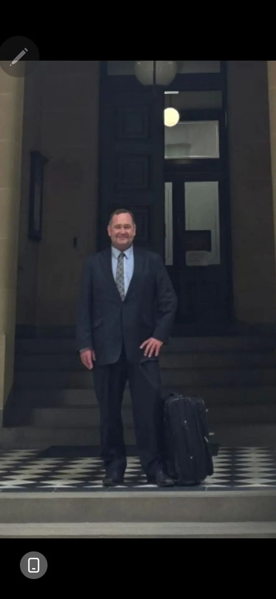 Tony Cullinan at the entrance to the Central District Court, Sydney